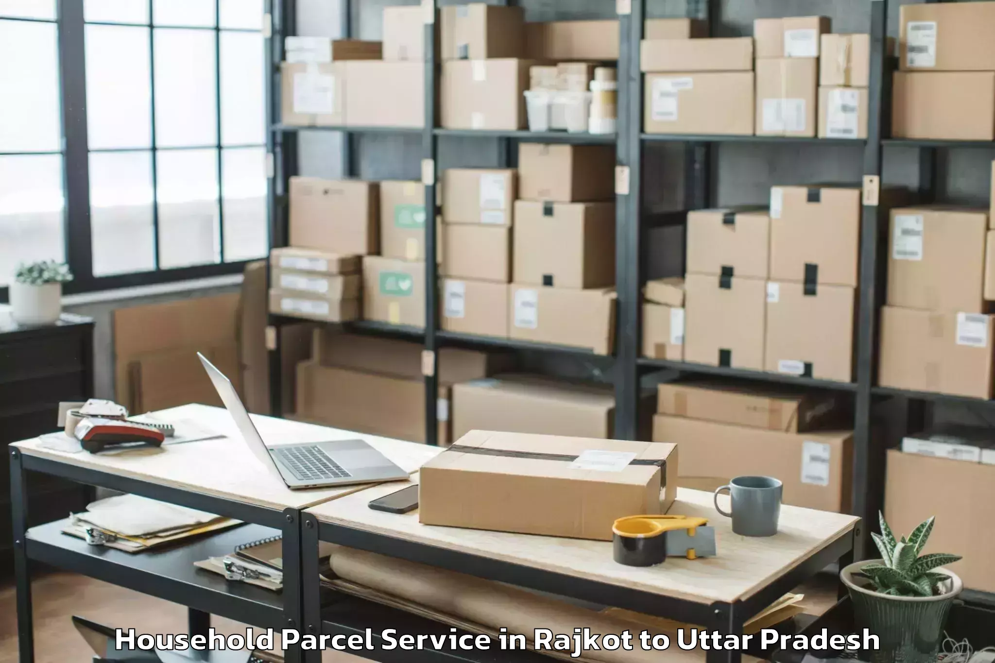 Professional Rajkot to Captainganj Household Parcel